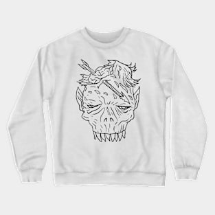 Scary zombie Monster Horror Black Lineart Crewneck Sweatshirt